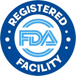 FDA registered facility seal, as supplied